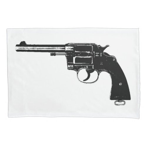 Revolver Silhouettes in Deep Black Pillow Case