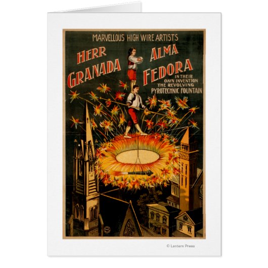 Revolving Pyrotechnic Fountain High Wire Cards (Front)