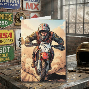 Revved Up & Ready to Celebrate Motocross Birthday Card