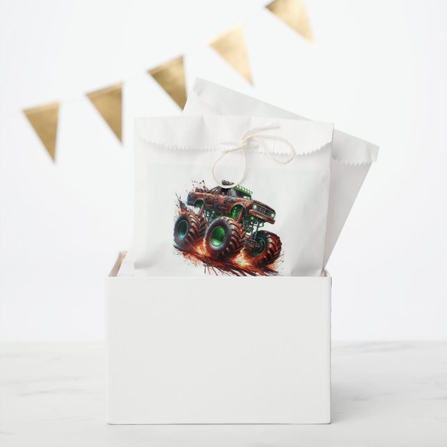 “Revved Up & Ready to Roll” Monster Truck Birthday Favor Bag (Party)