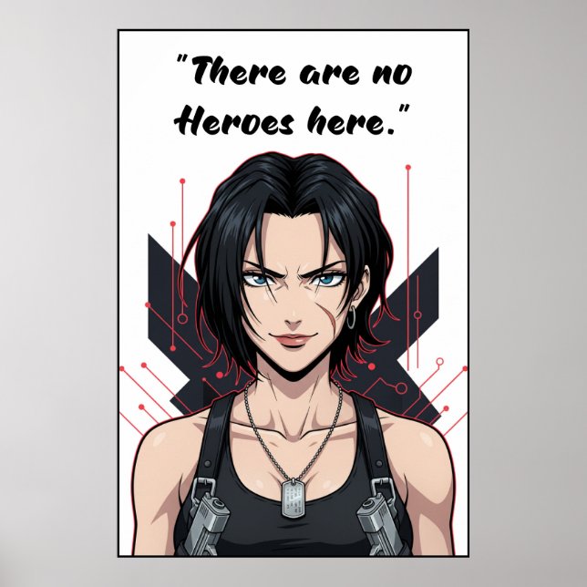 Revy – Black Lagoon No Heroes Quote Poster (Front)