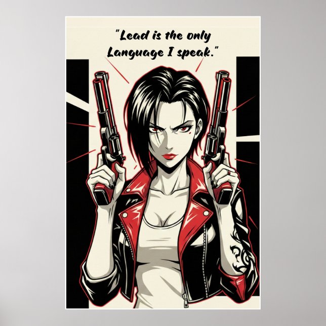 Revy – Lead Is the Only Language Quote Poster (Front)