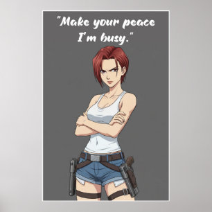 Revy – Make Your Peace Quote Poster   Anime Wall