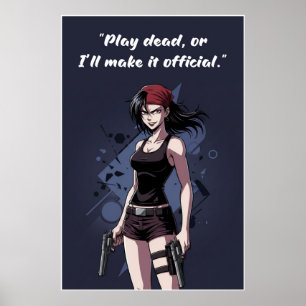 Revy – Play Dead Quote Poster   Anime Wall Art