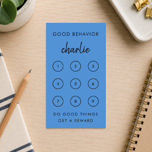 Reward Card Good Behavior Chart Punch Cards