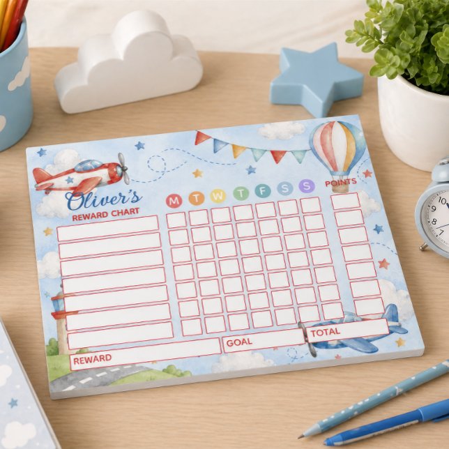 Reward Chart Airplane Personalised Chart Notepad (Creator Uploaded)