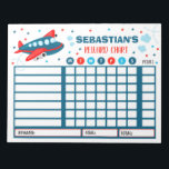 Reward Chart Airplane Personalized Chore Chart Notepad<br><div class="desc">Personalized Reward Chore Routine Chart.</div>