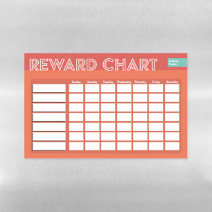 Reward Chart (Coral) Magnetic Dry Erase Sheet