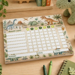 Reward Chart Dinosaur Personalised Chart Notepad