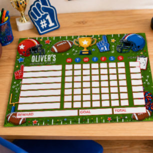 Reward Chart Football Personalised Chart Notepad