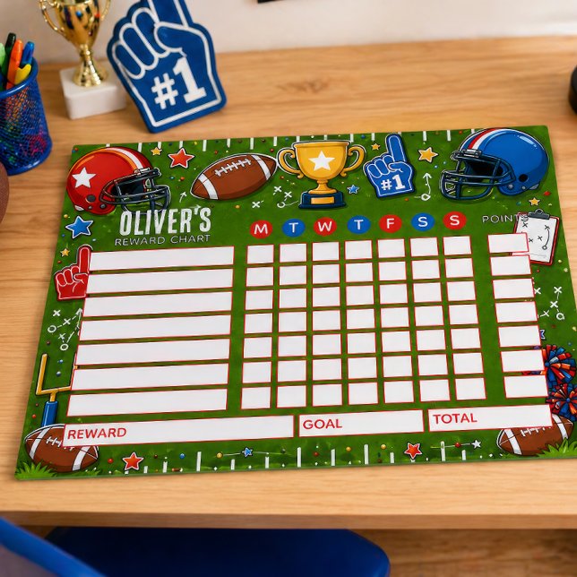 Reward Chart Football Personalised Chart Notepad (Creator Uploaded)