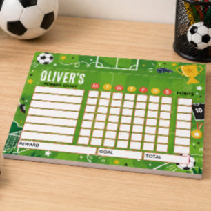 Reward Chart Football Personalised Chart Notepad