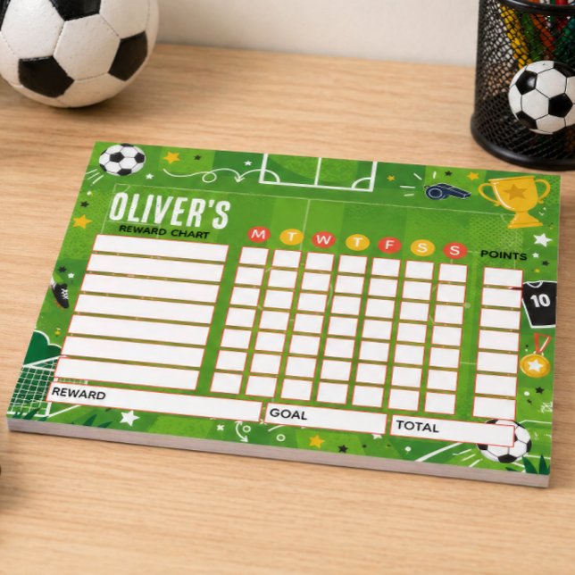 Reward Chart Football Personalised Chart Notepad (Creator Uploaded)