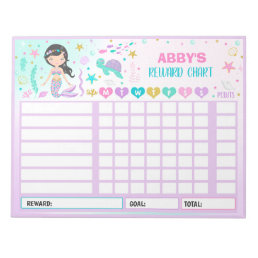 Reward Chart Mermaid Personalized Chore Chart Notepad