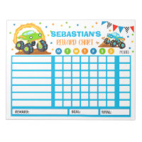 Reward Chart Monster Truck Personalized Chores