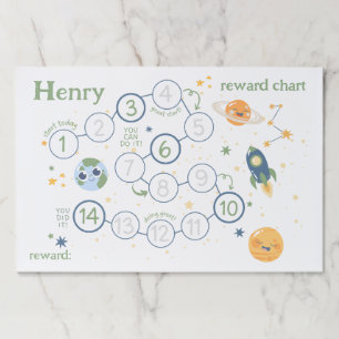 Reward Chart Potty Chore Chart Space Paper Pad