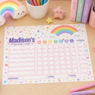 Reward Chart Rainbow Personalised Chore Chart Notepad