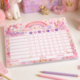 Reward Chart Unicorn Personalised Chart Notepad