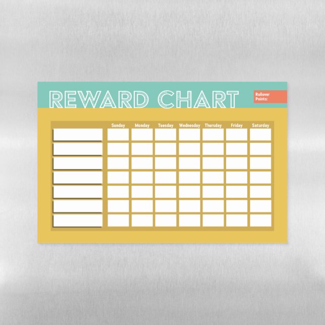 Reward Chart (Yellow) Magnetic Dry Erase Sheet (Horizontal)