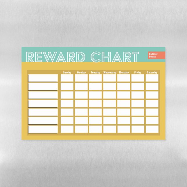 Reward Chart (Yellow) Magnetic Dry Erase Sheet (Horizontal)