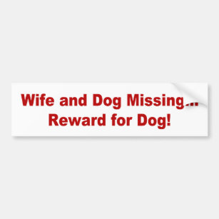 Reward for Dog Bumper Sticker