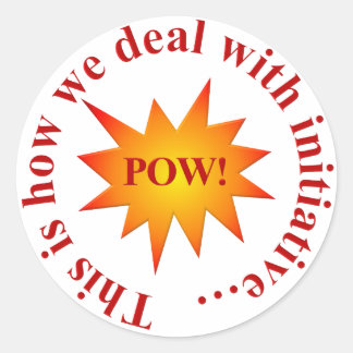 Reward for initiative (sq) classic round sticker