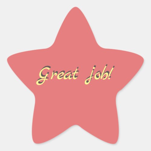 Reward Great job  Star Sticker