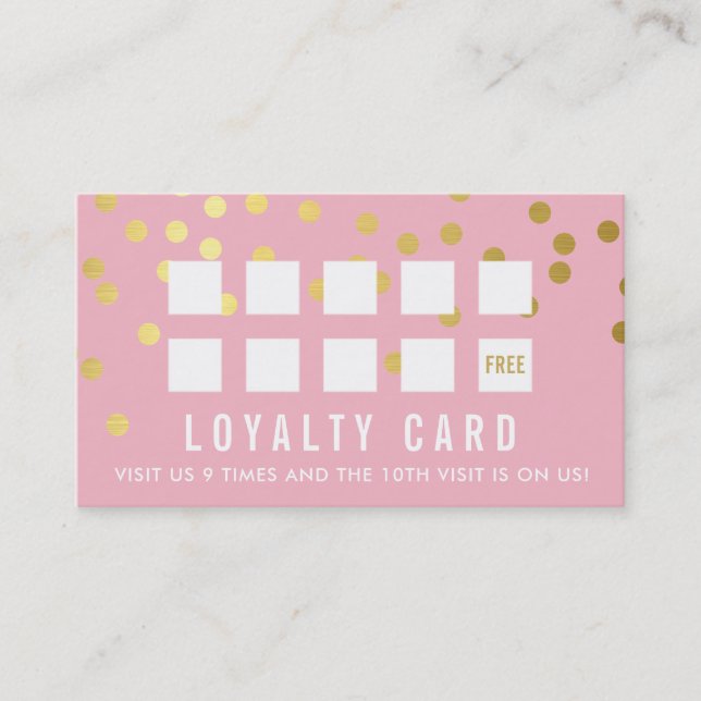 REWARD LOYALTY CARD glam confetti gold pale pink (Front)