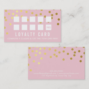 REWARD LOYALTY CARD glam confetti pretty pink gold
