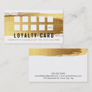 REWARD LOYALTY CARD glamorous gold brush stroke