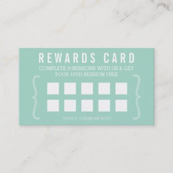 Reward Punch Card Simple Minimal Trendy Chic Mint by edgeplus at Zazzle