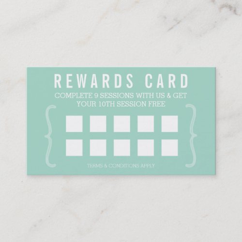 REWARD PUNCH CARD simple minimal trendy chic mint