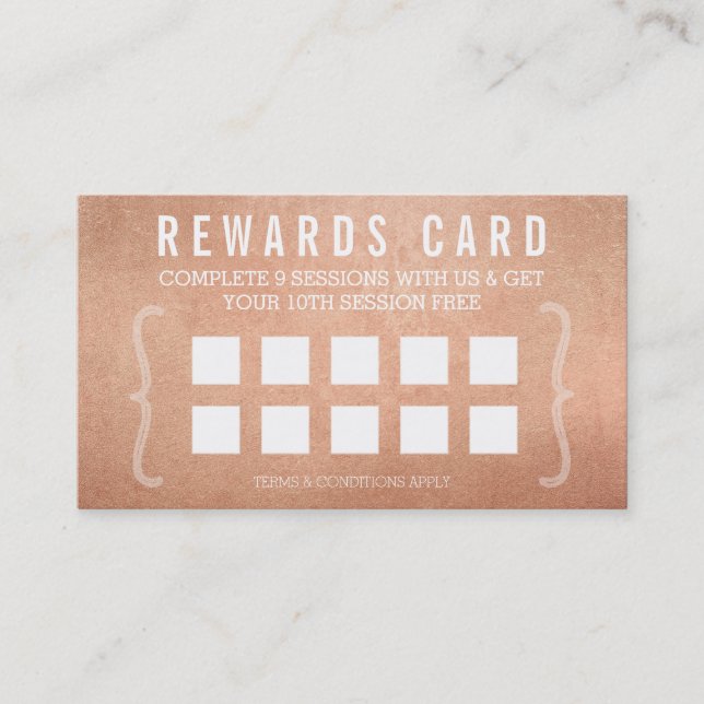 REWARD PUNCH CARD simple minimal trendy rose gold (Front)