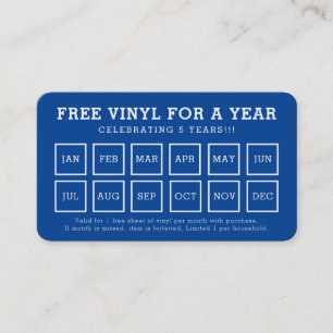 REWARD PUNCH CARD simple modern The Vinyl Shop