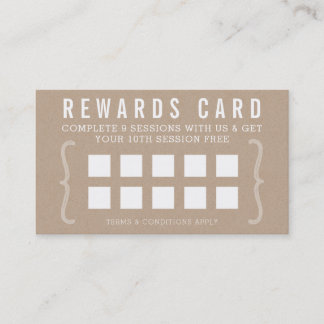 REWARD PUNCH CARD simple text minimal trendy kraft