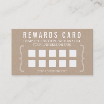 Reward Punch Card Simple Text Minimal Trendy Kraft by edgeplus at Zazzle