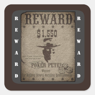 Reward Western Poster Square Sticker