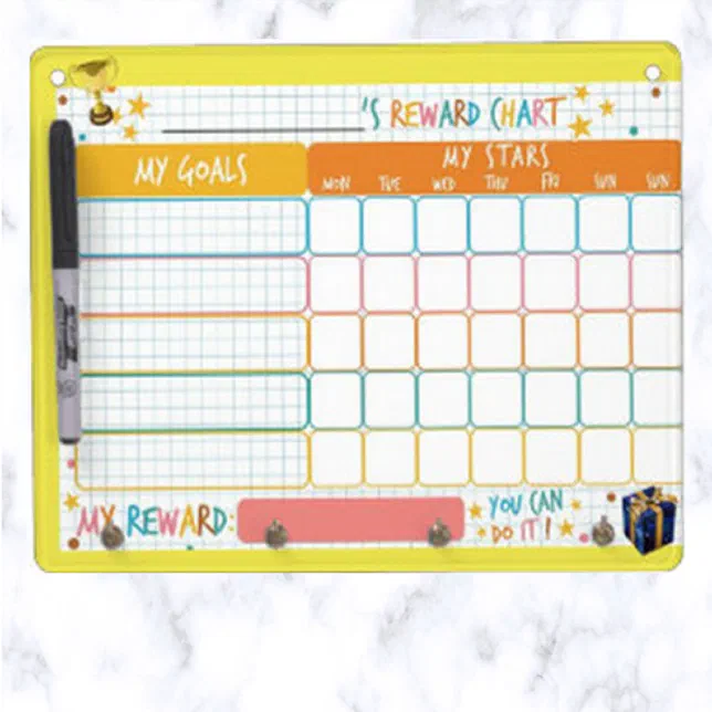 Rewards Chart Dry Erase Board With Keychain Holder | Zazzle
