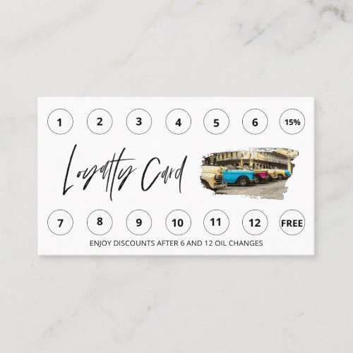  Rewards QR Lube Car Wash _ LOGO Auto Thank you Loyalty Card
