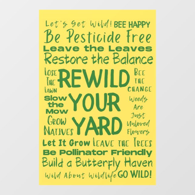 Rewild Your Yard  Window Cling (Sheet)