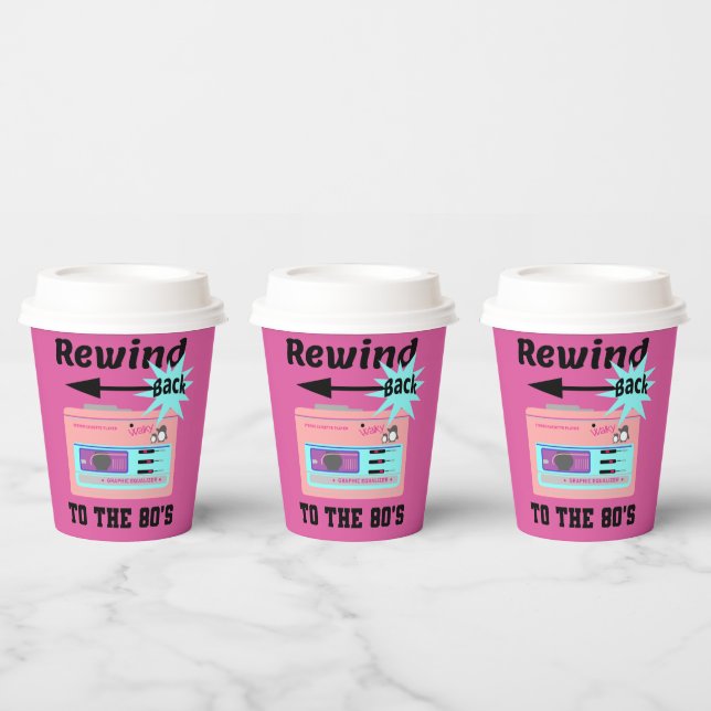 Rewind Back to the 80's Paper Cups (Multi)