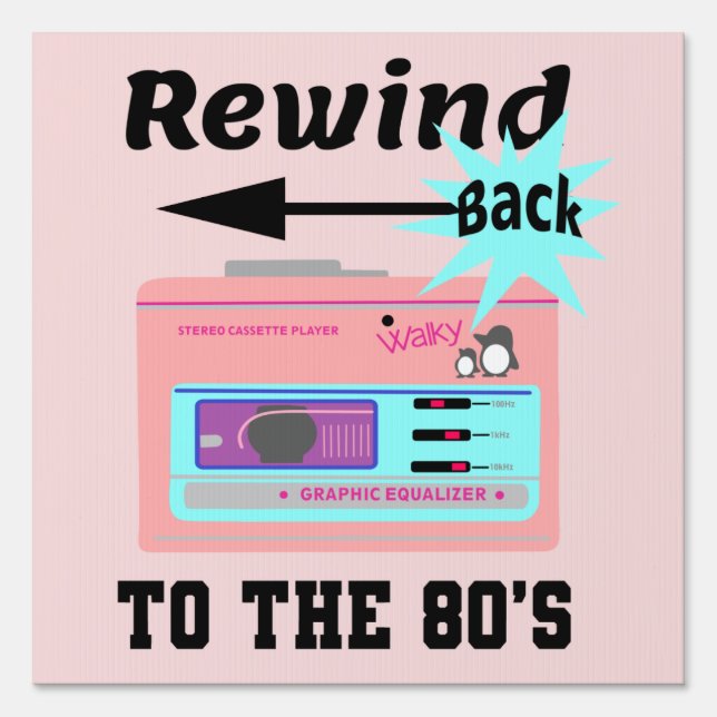 Rewind Back to the 80's   Sign (Front)