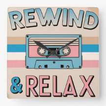 Rewind & Relax Retro Cassette Tape Art