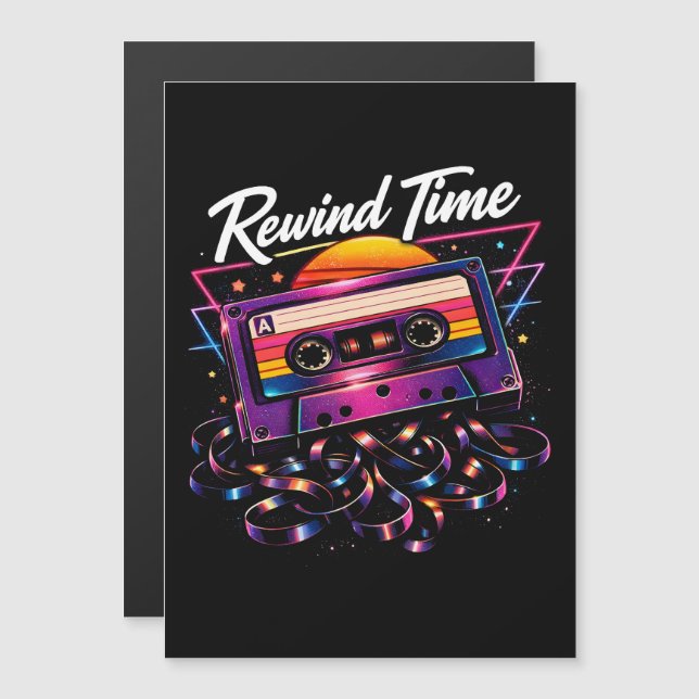 Rewind Time Vintage Cassette Invitation (Front/Back)