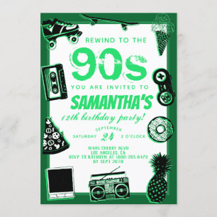 Rewind to the 90s Birthday Invitation