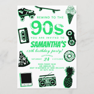 Rewind to the 90s Birthday Invitation