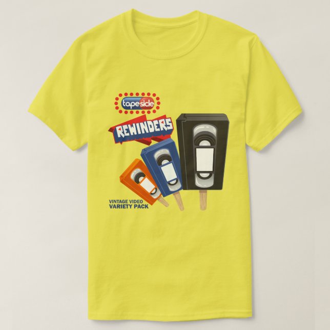 Rewinders: VHS Ice Pop Parody T-Shirt (Design Front)
