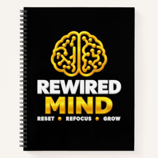 Rewired Mind Logo Spiral Notebook - Black Journal