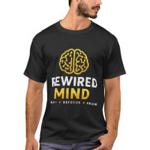Rewired Mind Logo Tee — Black Confidence & Mindset