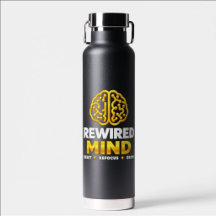 Rewired Mind Logo Water Bottle - Black Insulated